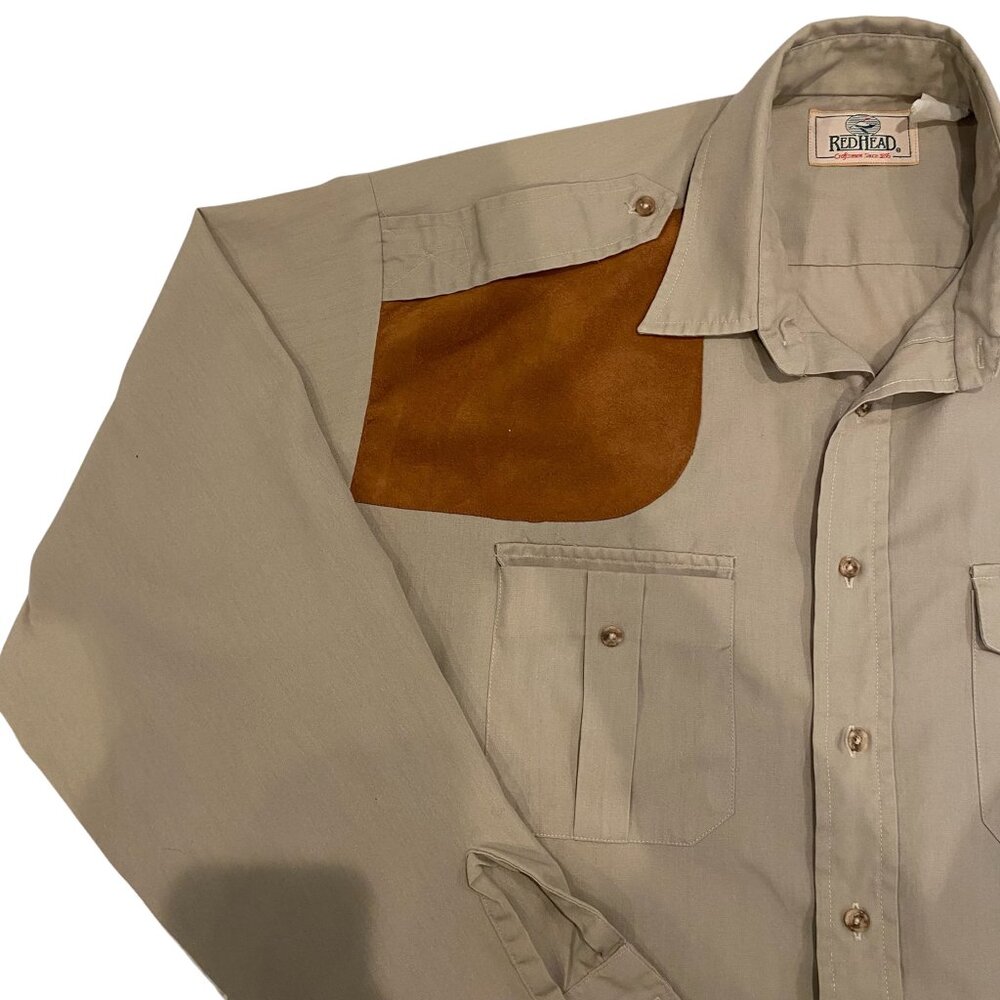 RedHead XL Hunting Shirt Suede Shoulder w/ Patch Buck Embroidery - Picture 3 of 8